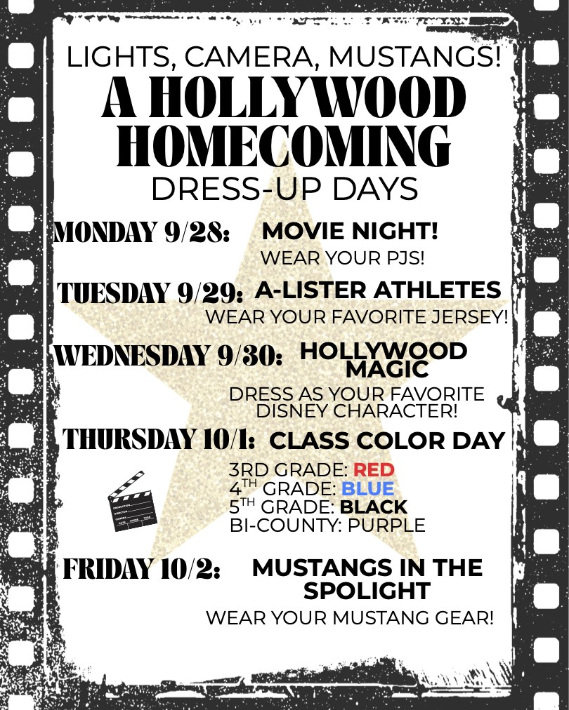 Publisher image for Here are the Southside dress up days for homecoming week. Go Mustangs!!!