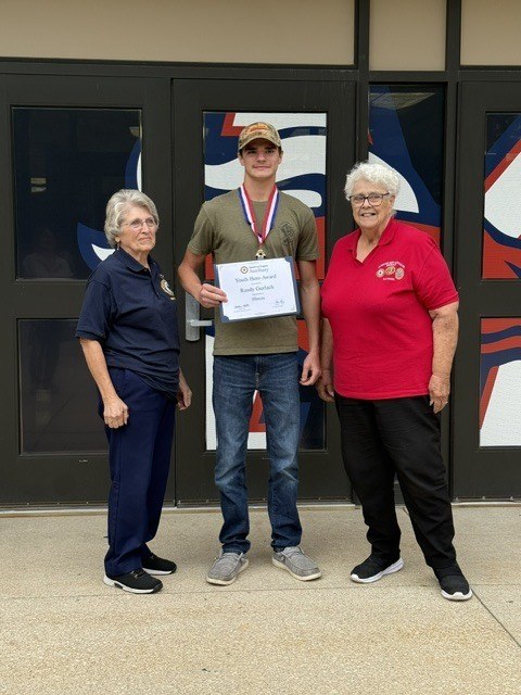 Publisher image for The Lena American Legion Auxiliary visited Morrison High School to present Randy Gerlach with a Youth…